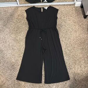 Market & Spruce Black Flowy Jumpsuit